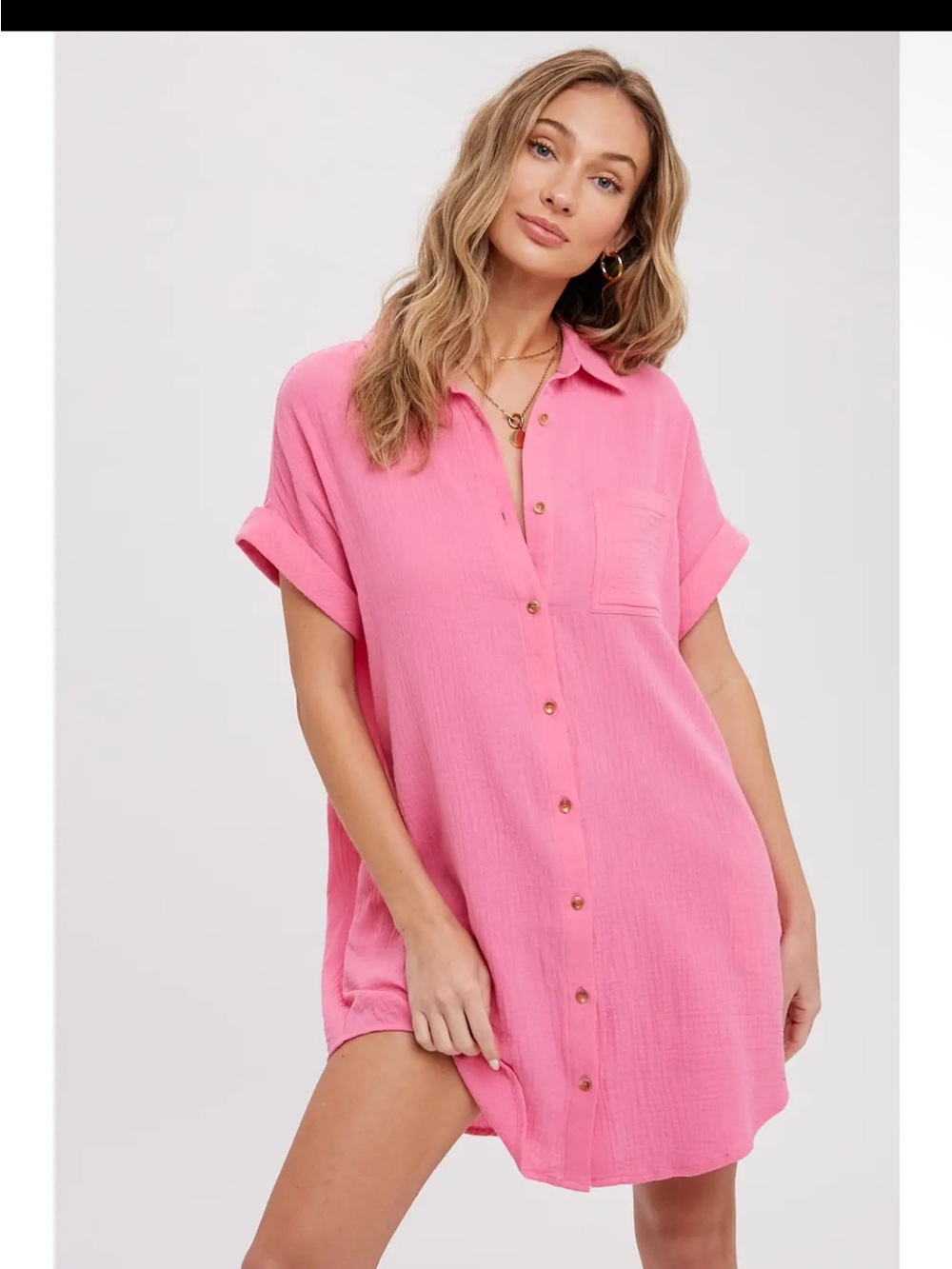 🆕💗BARBIE PINK COTTON GAUZE DRESS/TOP